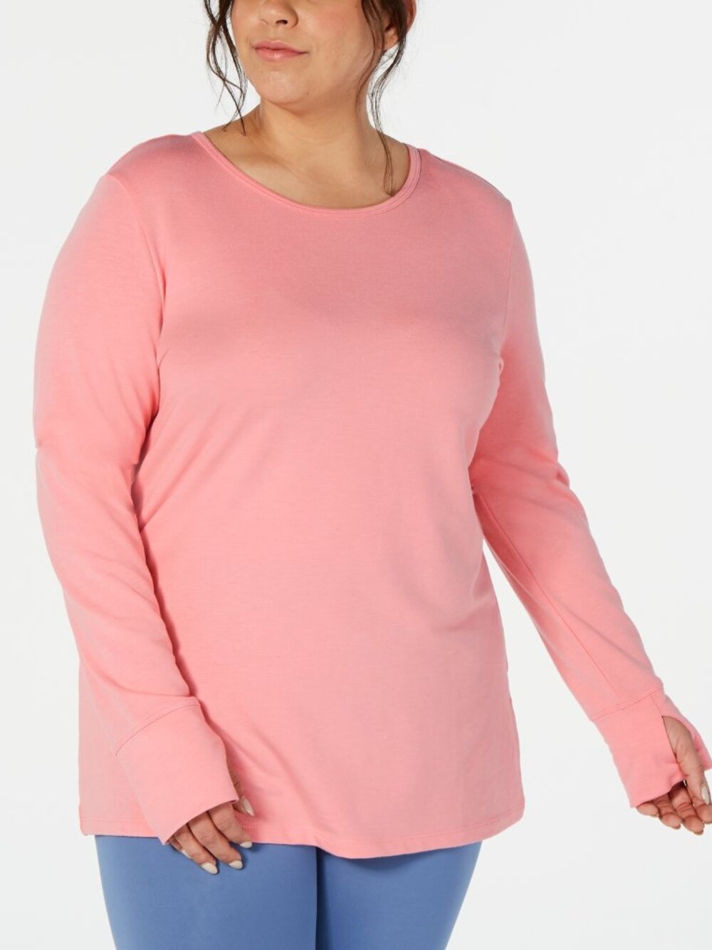 Ideology Womens Activewear Plus Size Crochet-Back Top